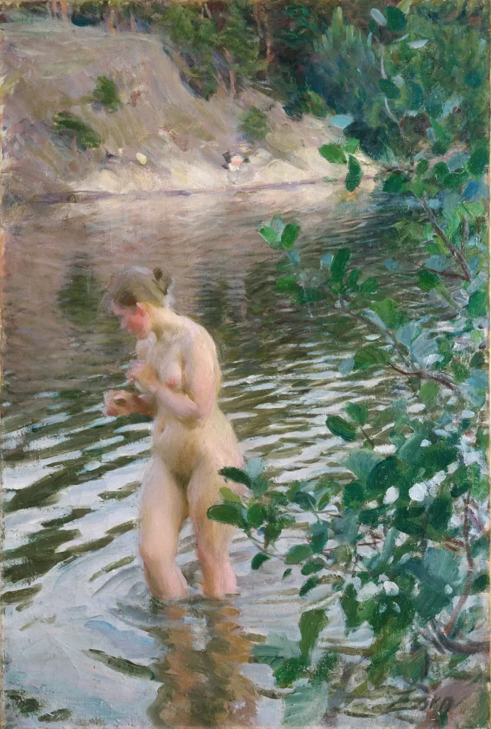 'Espiando el baño' desnudo de Anders Zorn