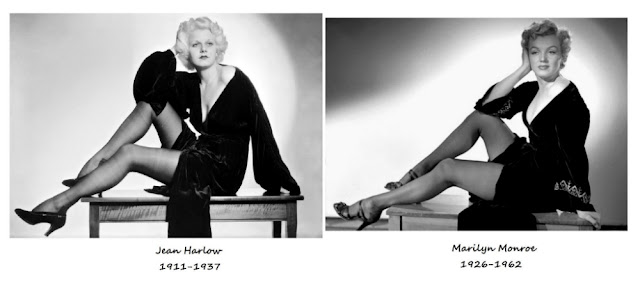 Jean-Harlow-y-Marilyn-Monroe-frente-a-frente-23 Ecos de platino: Marilyn Monroe y la sombra rutilante de Jean Harlow