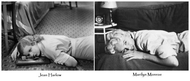 Jean-Harlow-y-Marilyn-Monroe-frente-a-frente-26 Ecos de platino: Marilyn Monroe y la sombra rutilante de Jean Harlow