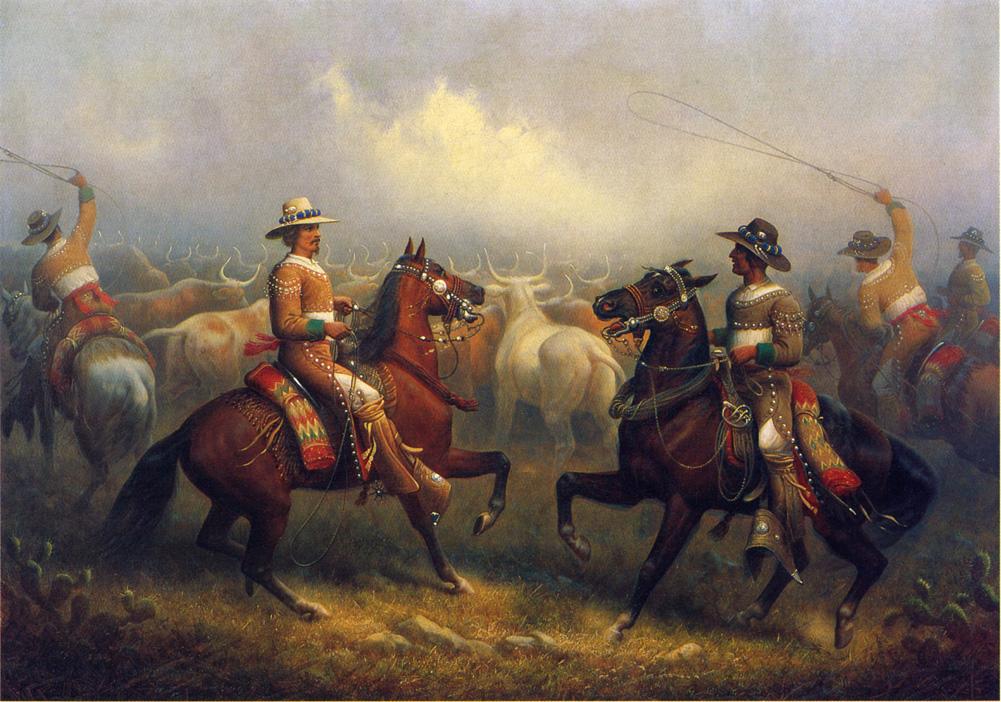 California_Vaqueros_by_James_Walker_1875 El viaje de los cowboys: de las marismas del Guadalquivir a las grandes praderas