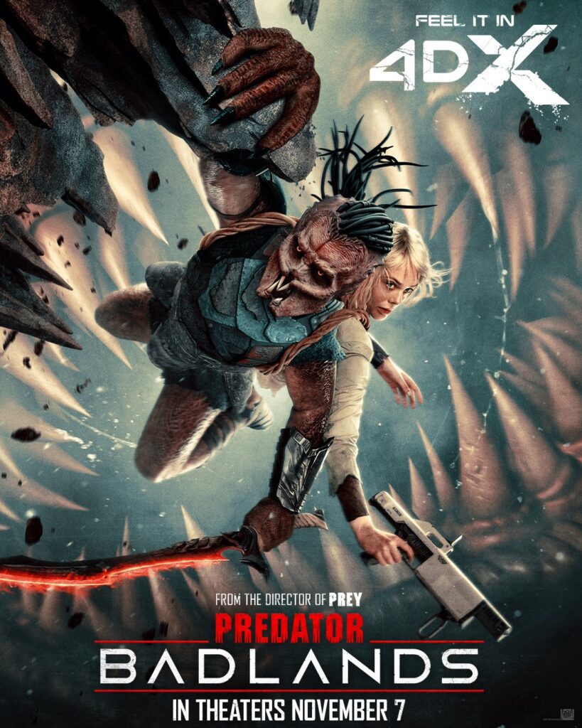 predator-badlands-poster-4dx-819x1024 Posters IMAX, 4DX, RealD 3D, ScreenX y Fandango de 'Predator: Badlands' — el rugido cósmico del marketing salvaje