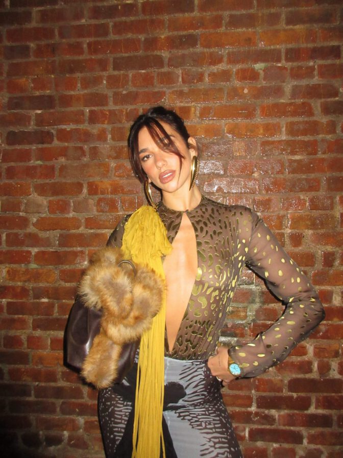 dua-lipa-nipples-see-through-leopard-bodysuit-672x896-1 Dua Lipa desnuda erotismo pasional en su espectáculo personal