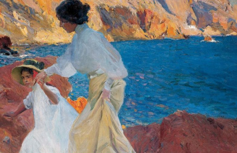 Joaquin_Sorolla_y_Bastida_-_Clotilde_and_Elena_on_the_Rocks_Javea_1905_-_MeisterDrucke-839189-fotor-202512131040 Análisis pictórico | Clotilde y Elena en las rocas, (Jávea, 1905): Sorolla y la luz como hogar