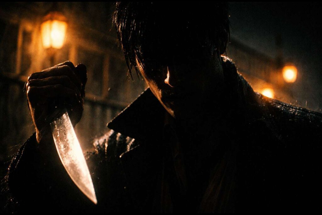 el-cuchillo-1024x683 Eleine Marlowe y el crimen de la rueda roja, la segunda novela cinematográfica de la historia